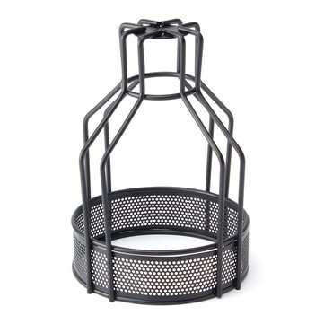 Iron Vintage Ceiling Light Fitting Lamp Bulb Net Bottom Shape Cage Bar Cafe Lamps... (COLOR.: BLACK)