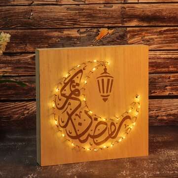 Islamic Ramadan Light Square Delicate LED Wall Hanging Pendant Decor (TYPE: A)