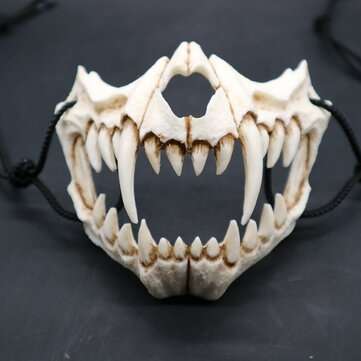 Japanese Kurato Mito Nue Tengu Ryujin Tiger Mask Halloween Props Cosplay Resin Masks (COLOR1: #1)