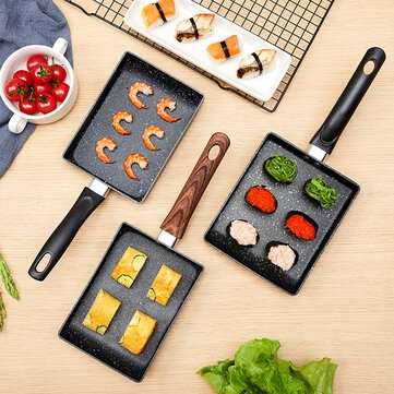 Japanese Omelette Pan Tamagoyaki Egg Roll Style Non-Stick Fry Pan Cookware Maifan... (SIZE: 15*18CM)