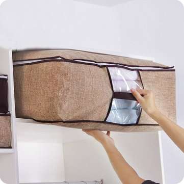 Janolia  Foldable Clothes Storage Bag Clothes Quilts Divider Organizer High Capacity Folding Bamboo