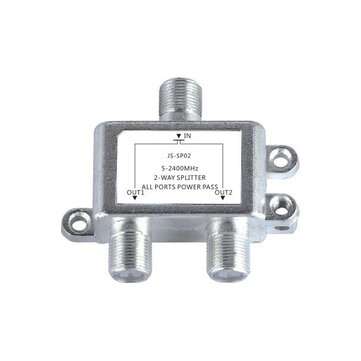 Jasen JS-SP02 Satellite 2 Way HD Digital Coax Cable Splitter Bi-Directional MoCA Connector for SATV/