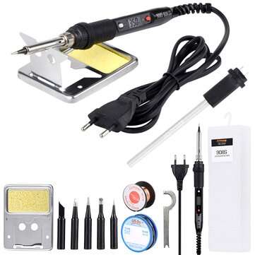 JCD 908S 80W Soldering Iron Tool Kit 110V 220V Temperature Adju... (PLUG: 110VUSPLUG | COLOR: BLACK)