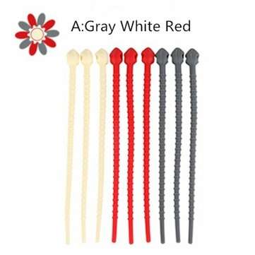 JIEMU 9PCS Silicone Strap Silicone Cable Tie Earphone Storage Data Cable Tie Cable (STYLE: A)
