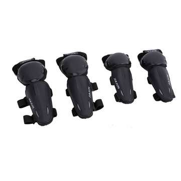 JIAJUN 4 Pieces Armor Kids Knee Pad Elbow Guard Motorbike Racing Stainless Steel ... (COLOR.: BLACK)