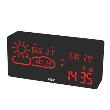 Jinshida VST882 Digital Wireless USB Backlit Weather Station Thermometer Hygrometer... (COLOR1: RED)