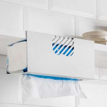 Jordan&Judy Portable Iron Under Shelf Hanging Holder Hanging Tissue Storage Rack Kitchen Storage No