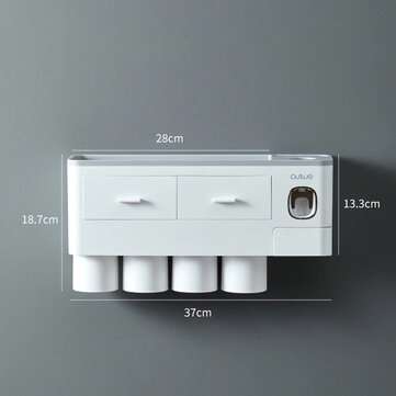Jordan&Judy Mutifunctional Magnetic Adsorption Toothbrush Holder Automatic Toothpaste ... (SIZE: #3)