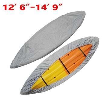Kayak Cover with Adjustable Bottom Straps UV Resistant Dust Shield Silver For Hydra Creek (SIZE: #3)