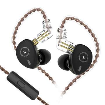 KBEAR KB06 2BA+1DD Earphones HIFI Earphone 3.5mm Jack Wired Earbud... (TYPE: WITHMIC | COLOR: BLACK)