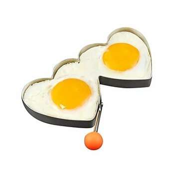KC-ER096 Stainless Steel Heart Shape Fried Egg Mold Pan Cake Omelette Ring Kitch... (COLOR.: SILVER)