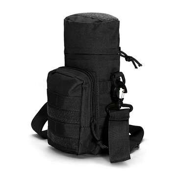 KC-BC05 Molle Water Bottle Carrier Travel Climb Outdooors Waist Belt Tactical Ket... (COLOR.: BLACK)