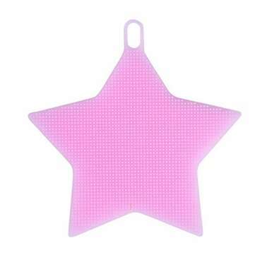 KC-SC41 Multi-function Star Shape Silicone Dish Cleaning Brush Scrubber Heat Resis... (COLOR.: PINK)