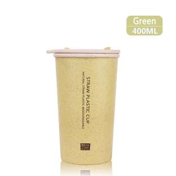 KC-WHE03 300mL/400mL Wheat Fiber Double Layer Insulation Mug St... (CAPACITY: 300ML | COLOR.: GREEN)