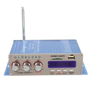 Kentiger HY502S 12V Mini Motorcycle Car Hi-Fi Stereo Amplifier Amp Bass Booster ... (COLOR.: RED)