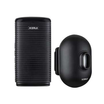 KERUI DW9 Wireless Driveway Security Alarm Waterproof PIR Motion Detector Garage ... (COLOR.: BLACK)