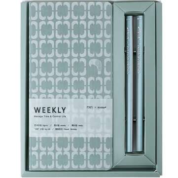 Kinbor Weekly Plan Month Plan Notebook Self-filling Calendar Friends` Birthday Lis... (COLOR.: BLUE)
