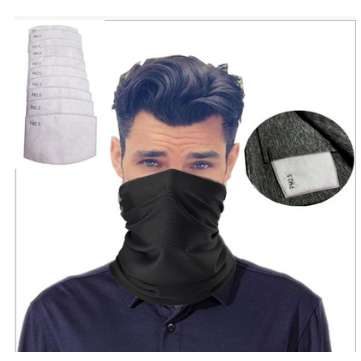 Kids Black Head Face Neck Gaiter Tube Bandana Scarf Cover  Carbon Filters For Motorcyc... (NO.: 01#)