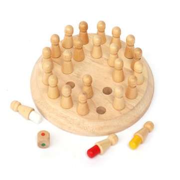 Kids Color Memory Chess Wooden Memory Match Stick Chess Game Jigsaw Puzzle Toy Fun Block Board Game