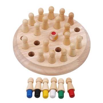 Kids Color Memory Chess Wooden Memory Match Stick Chess Game Jigsaw Puzzle Toy Fun Block Board Game