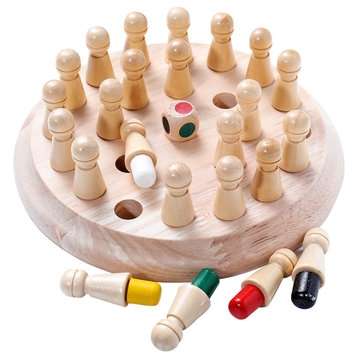 Kids Color Memory Chess Wooden Memory Match Stick Chess Game Jigsaw Puzzle Toy Fun Block Board Game
