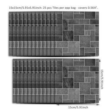 Kitchen Tile Stickers Bathroom Modern Style Sticker Self-adhesive Wall Decoration (STYLE: #2)