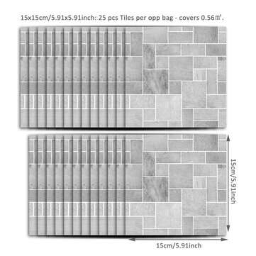 Kitchen Tile Stickers Bathroom Modern Style Sticker Self-adhesive Wall Decoration (STYLE: #7)