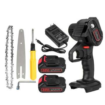 Kiwarm 88VF 6 Inch Portable Electric Chain Saw Pruning Saw... (PLUG: EUPLUG | BATTERY: TWOBATTERIES)