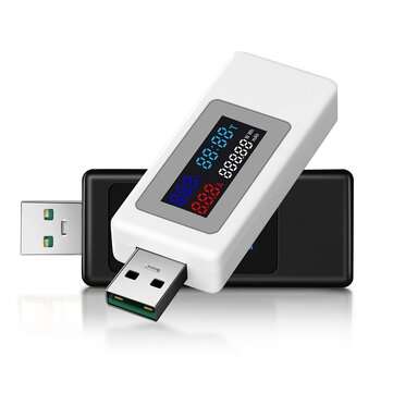 KWS-V30 6 in 1 USB Tester IPS Display DC Digital Voltage Power Timing Capacity Me... (COLOR.: BLACK)