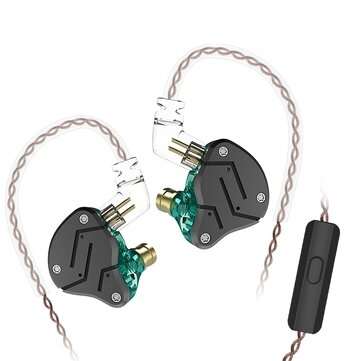 KZ ZSN HiFi Dynamic Balanced Armature Driver Earphone N... (TYPE: WITHOUT-MICROPHONE | COLOR.: CYAN)
