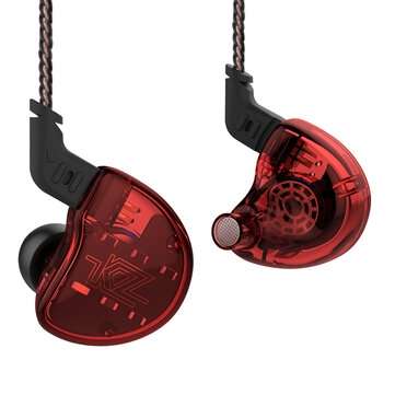 KZ ZS10 HiFi 10 Drivers 4BA+1DD Hybrid Earphone 4 Balanced ... (TYPE: WITH-MICROPHONE | COLOR.: RED)