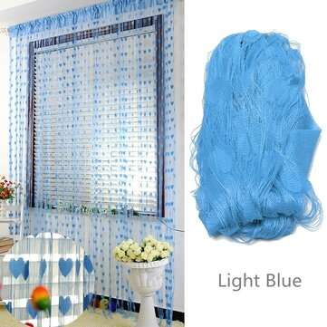 Lace Love Heart String Door Window Curtains Drapes Tassel Valance Decoration ... (COLOR.: LIGHTBLUE)
