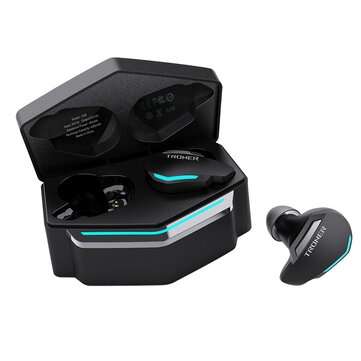 Langsdom G30 Dual Mode bluetooth TWS LED Earphone RGB Lighting Gaming Headphone Ea... (COLOR: BLACK)
