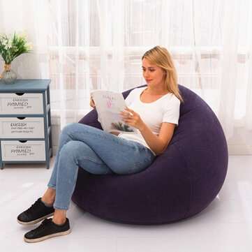 Large Pouf Lazy Sofas Lounger Couch Living Room Furniture Beanbag Tatami (COLOR: BLUE)
