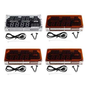 Large-screen Voice Clock Kit High-precision Clock Elect... (SHELL COLOR: BROWN | LIGHT COLOR: WHITE)