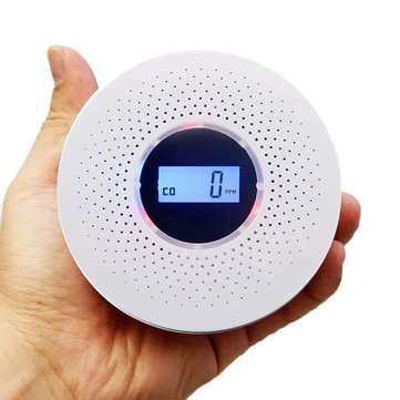 LCD CO Smoke Detector Live Human Voice Alarm Carbon Monoxide Leakage Sensor High Reliability