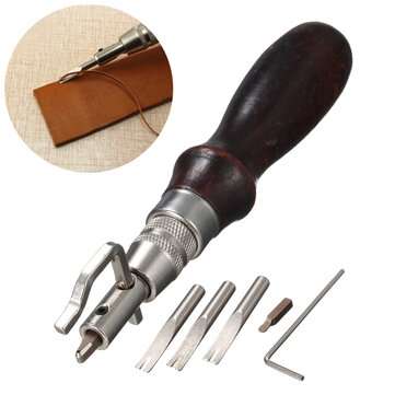 Leather Craft Punch Tools Kit Stitching Carving Working Sewing Saddle Groover