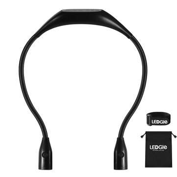 LED Book Light USB Rechargeable Halter Three-speed Adjustment Reading Lamp Portabl... (COLOR: BLACK)