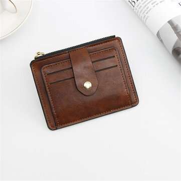 Leather Money Wallet Large Capacity Multi Card Wallet Credit Card Holder Business ... (COLOR: BROWN)