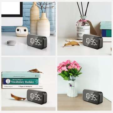 LED Digital Alarm Clock Fast Charging Backlight Snooze Mute Desktop Electronic Lar... (COLOR: WHITE)