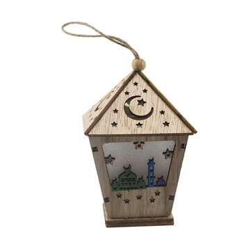 LED DIY House Wooden Lamp Festival Decorative Night Light Eid Mubarak Ramadan (TYPE: JM01868)