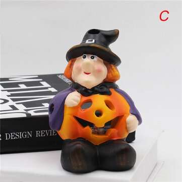 LED Halloween Witch Pumpkin Party Holiday Light Decor Home Desk Lamp Ornament (TYPE: C)