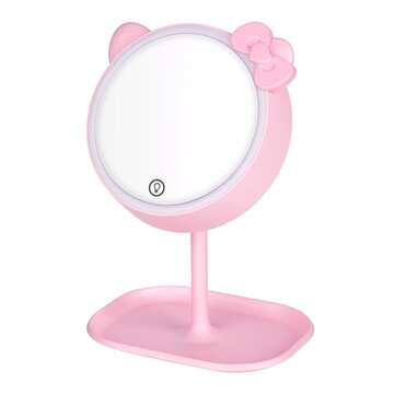 LED Makeup Mirror USB Touch Screen Tabletop Cosmetic Vanity Lig... (LIGHT COLOR: THREE-COLORDIMMING)