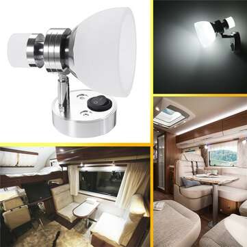 LED Reading Light Spot Wall Mount Bedside Lamp for Boat RV Camper Trailer Van Car (COLOR.: WHITE)