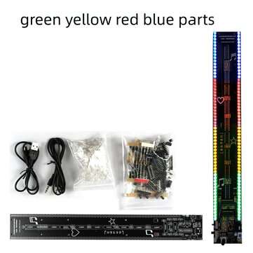LED Rhythm Light 60 Segments DIY Electronic Kit Voice Control and... (COLOR.: GREEN&YELLOW&RED&BLUE)