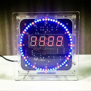 LED Rotating Electronic Temperature Display Digital Clock Learning Kit Box DIY