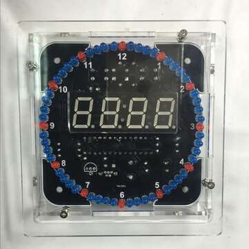 LED Rotating Electronic Temperature Display Digital Clock Learning Kit Box DIY