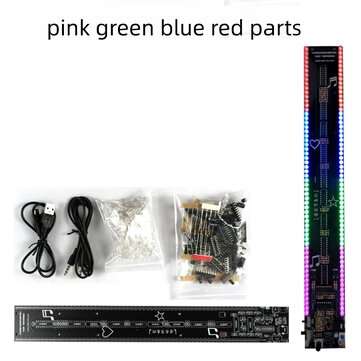 LED Rhythm Light 60 Segments DIY Electronic Kit Voice Control and D... (COLOR.: PINK&GREEN$RED&BLUE)
