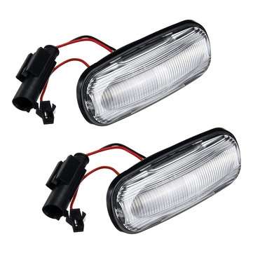 LED Side Marker Indicator Repeater Lights Amber/White for Land Rover Freelander D... (COLOR.: CLEAR)