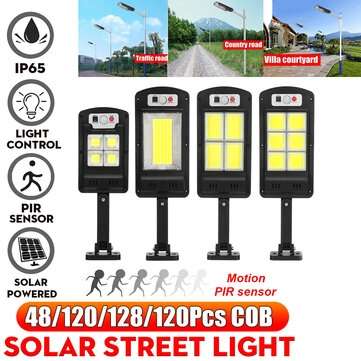 LED Solar COB Light PIR Motion Sensor ... (SIZE: BIG | STYLE: SIXLATTICEPANEL | TYPE: REMOTECONTROL)